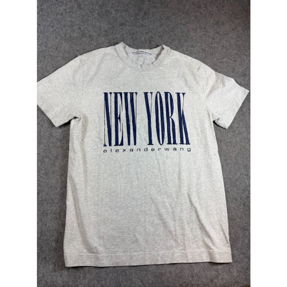 Alexander Wang New York Graphic Tee Shirt Mens Medium Gray Designer Streetwear